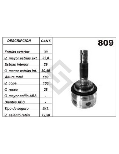 Im Jta.homoc. Toyota Hilux / Sw4 C/tuerca En Punta   (ee30/ei29)