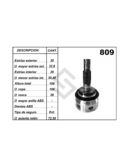 Im Jta.homoc. Toyota Hilux / Sw4 C/tuerca En Punta   (ee30/ei29)