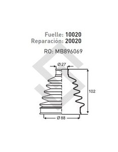 Rt Fuelle S/eje Duster - Kuga 10/... - L/rueda - C/grasa Y Abrazadera