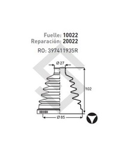 Rt Fuelle S/eje Duster - L/caja C/lobulos Tras. - Kit