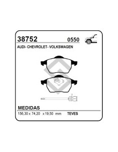 Vr Past. Freno Del. Vectra / Passat / Golf / Audi  A4 / A6  / Volvo C70 - Con Sensor