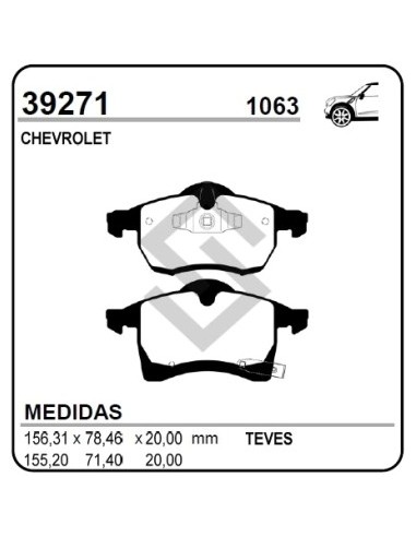 Ch Past. Freno Del. Meriva 1.8 10/... Vectra (aro 15) 10/... Zafira 10/... Astra 10/...