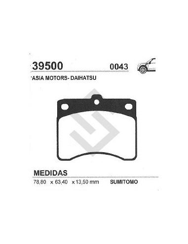 Im Past. Freno Del. Asia Towner 90/94 (furgon Chico) - Daihatsu Hi Jet Cab Van 90/94
