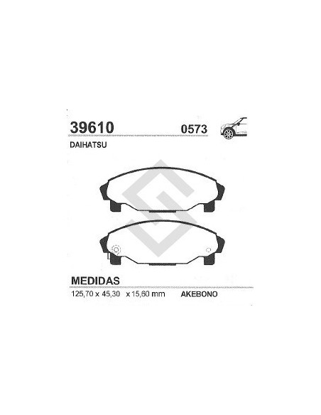 Im Past. Freno Del. Daihatsu Charade 93/... / Charade Iv / Gran Move 96/...