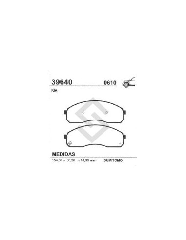 Im Past. Freno Del. Kia Carnival 2.9 Td-2.5 V6 02/... / Pregio (tb) 2.5i/2.7d 97/...
