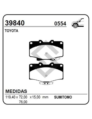 Vr Past. Freno Del. Toyota 4 Runner/t100 4wd - 92/...
