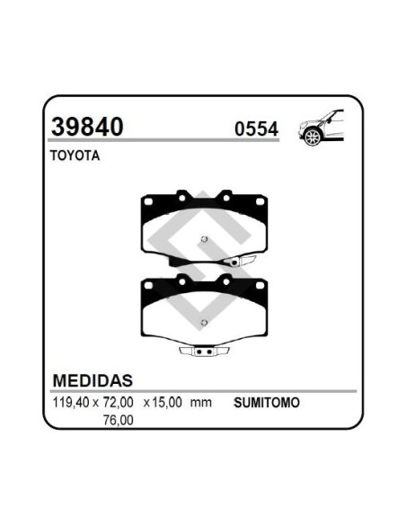 Vr Past. Freno Del. Toyota 4 Runner/t100 4wd - 92/...
