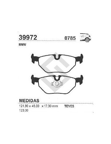 Im Past. Freno Tras. Bmw Serie 3 2.0/2.5/2.8/3.0/3.5/4.4  95/...