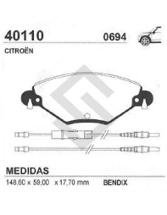 Ct Past. Freno Del. Citroen C5 2.0 Berlina / Break 01/...
