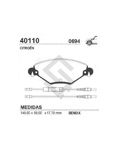 Ct Past. Freno Del. Citroen C5 2.0 Berlina / Break 01/...