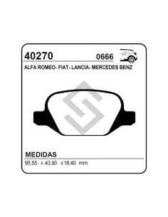 **ft Past. Freno Tras. Linea 09/...  A. Romeo 147 00/... M. Benz Clase A 99/...
