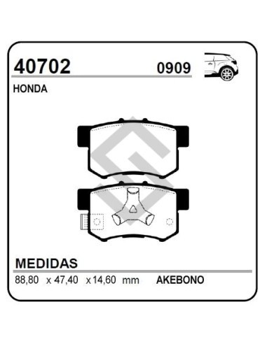 Im Past. Freno Tras. Honda Cr-v 05/06