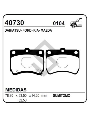 Vr Past. Freno Del. Festiva 90/94 - Kia Avella-pride - Mazda 121 Todos 90/94