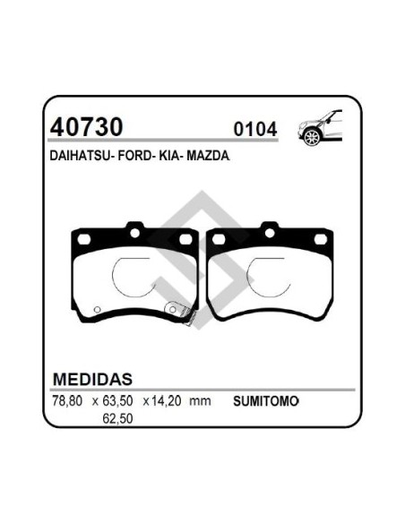 Vr Past. Freno Del. Festiva 90/94 - Kia Avella-pride - Mazda 121 Todos 90/94