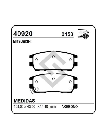 Im Past. Freno Tras. Mitsubishi L-300 90/.. 2.5 / Montero 91/... 2.3td