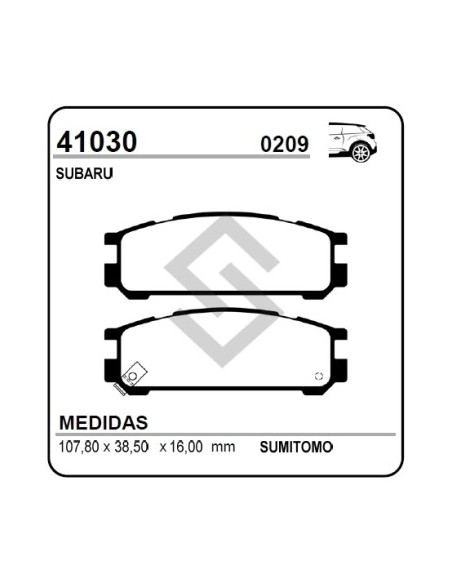 Im Past. Freno Tras. Subaru Legacy .../99 - Forester 2.0 97/... - Griega 90/94 - Svx 90/94