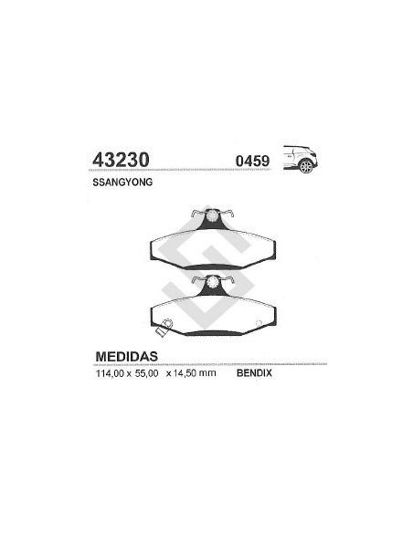 Im Past. Freno Tras. Ssangyong Musso / New Korando 97/...