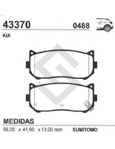 Im Past. Freno Tras. Kia Carens 1.8 - 2.0 16v  99/...