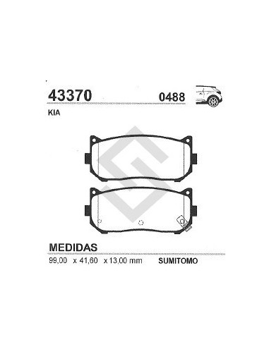 Im Past. Freno Tras. Kia Carens 1.8 - 2.0 16v  99/...