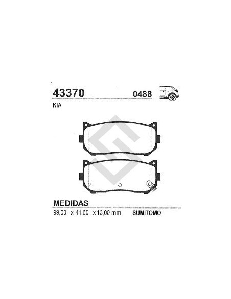 Im Past. Freno Tras. Kia Carens 1.8 - 2.0 16v  99/...