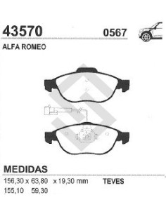 Im Past. Freno Del. A.romeo 147 2.0 16v / 156 98/...