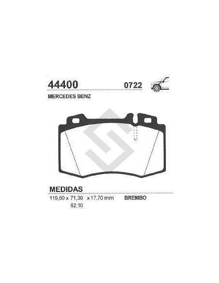 Im Past. Freno Del. M.benz Ml 430 2.8 / Serie 320 / Serie 500  00/...