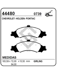 Ch Past. Freno Del. Omega 2.8-3.8 V6 98/... - Pontiac Gto 69/...