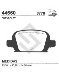 Ch Past. Freno Tras. Corsa 1.8 00/...