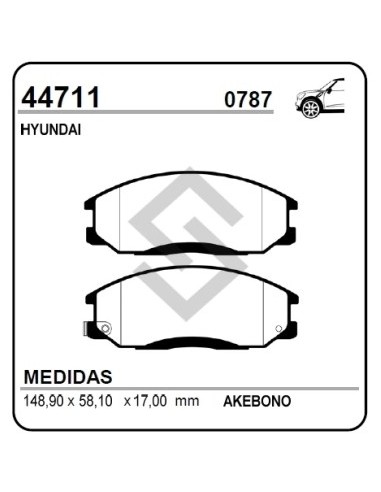 Im Past. Freno Del. Hyundai Santa Fe 2.0-2.4-2.7  00/...