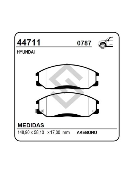 Im Past. Freno Del. Hyundai Santa Fe 2.0-2.4-2.7  00/...