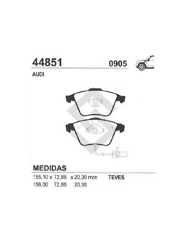 Im Past. Freno Del. Audi A4  Ii / A4 Iii /a6 Iii / A8 I  / Quattro  02/...