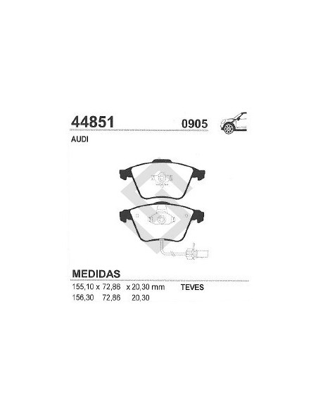 Im Past. Freno Del. Audi A4  Ii / A4 Iii /a6 Iii / A8 I  / Quattro  02/...