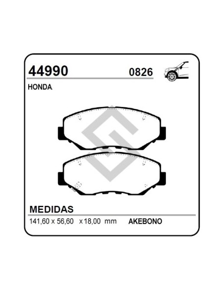 Im Past. Freno Del. Honda Accord Viii / Accord Viii Tourer 03/... / Cr-v Ii 2.0 02/...