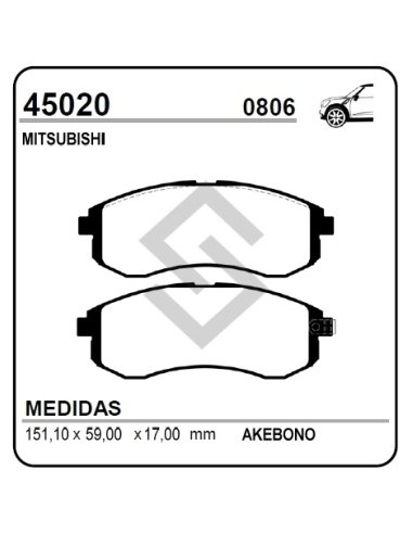 Im Past. Freno Del. Mitsubishi L-200 Sport 2.5 Hpe / 2.5 D. / Montero Sport