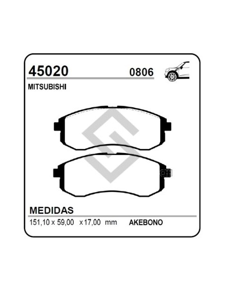 Im Past. Freno Del. Mitsubishi L-200 Sport 2.5 Hpe / 2.5 D. / Montero Sport