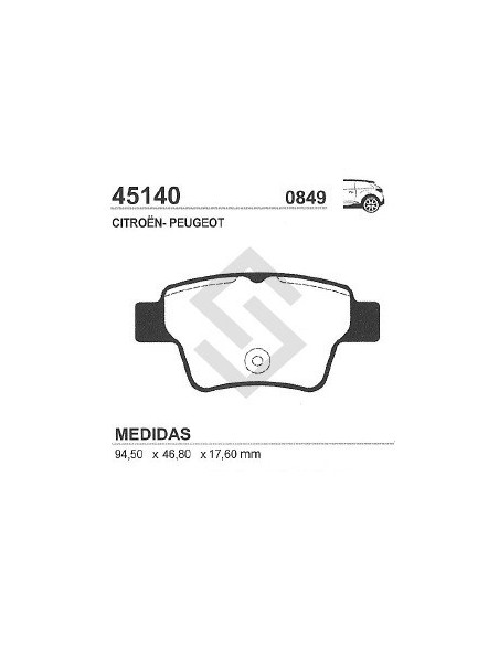 Vr Past. Freno Tras. P.307 S-sw-cc 04/... / Citroen C4 04/...