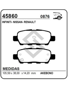 **im Past. Freno Tras. Nissan Tiida 07/... / 350z / Murano / Sentra / X-trail  - Rt.  Koleos 08/...