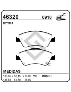 Im Past. Freno Del. Toyota Auris 06/... / Corolla 06/...
