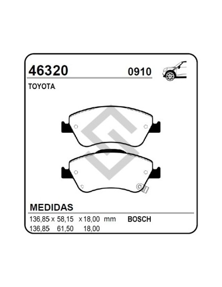 Im Past. Freno Del. Toyota Auris 06/... / Corolla 06/...