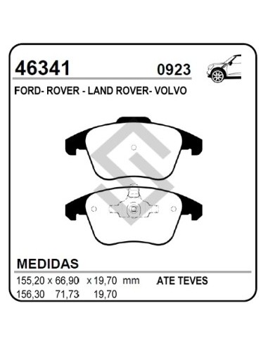 Fd Past. Freno Del. Mondeo 07/... S-max 06/10 - Freelander 06/10 -