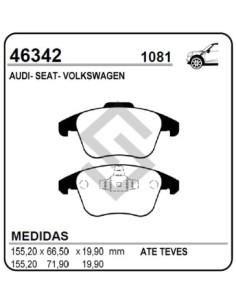 Vw Past. Freno Del. Tiguan 09/... Sharan Ii 07/... Q3 07/...