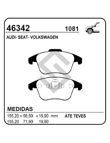 Vw Past. Freno Del. Tiguan 09/... Sharan Ii 07/... Q3 07/...