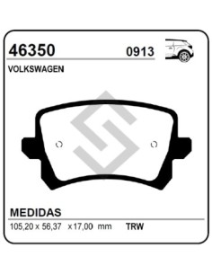 Vw Past. Freno Tras. Vento 10/... Sharan 1.4/2.0 Tsi - Tiguan 2.0 Tdi/tfsi - Passat 10/... - Audi Q3 Tsfi 11/...