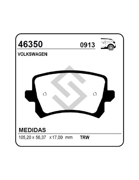 Vw Past. Freno Tras. Vento 10/... Sharan 1.4/2.0 Tsi - Tiguan 2.0 Tdi/tfsi - Passat 10/... - Audi Q3 Tsfi 11/...