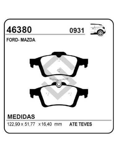 Fd Past. Freno Tras. C-max 07/... - Focus C-max 03/... - Mazda 5 05/...