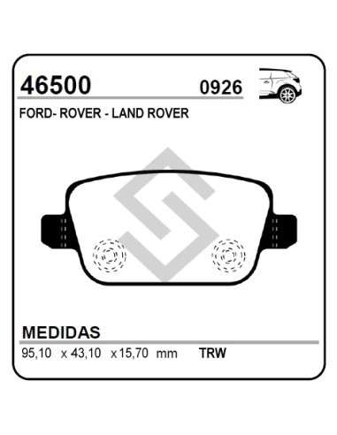 **fd Past. Freno Tras. Mondeo 07/... Kuga 08/... Freelander 06/...