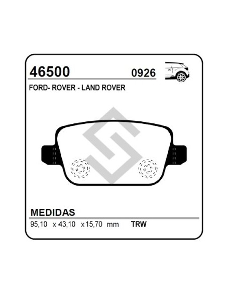 **fd Past. Freno Tras. Mondeo 07/... Kuga 08/... Freelander 06/...