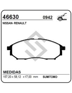 **rt Past. Freno Del. Koleos 08/... Nissan Pathfinder / X-terra / Murano 02/... -