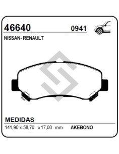 **vr Past. Freno Del. Koleos 07/... / Nissan X-trail Ii / Maxima 07/...
