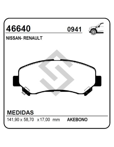 **vr Past. Freno Del. Koleos 07/... / Nissan X-trail Ii / Maxima 07/...